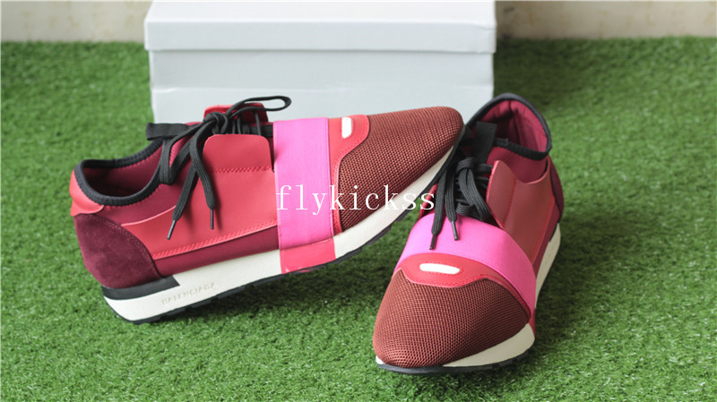 Balenciaga Race Runner Trainers Red Pink